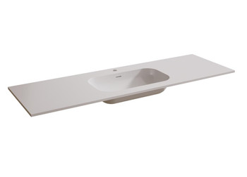 Vanity Gloss White Polymarble Top With Single Integrated Basin 1500 x 480 mm 