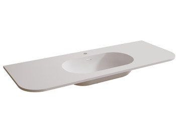 Vanity Matt White Polymarble Top with Integrated Basin 1200 × 460mm – R125 Front Corners 
