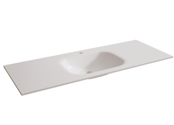 Matte White Moulded Porcelain Vanity Top With Integrated Basin 900 x 480 mm 