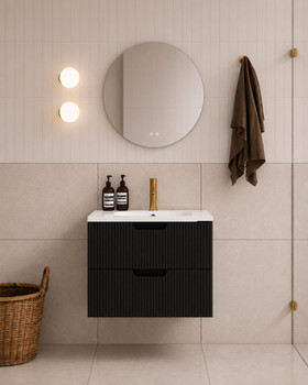 Ida Black Wall Hung Vanity 600mm 