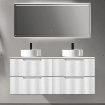 Ida White Wall Hung Vanity Double Bowl 1500mm 