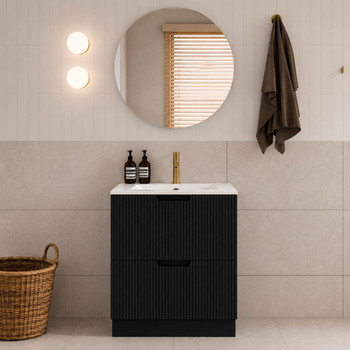 Ida Black Floor Vanity 600mm 
