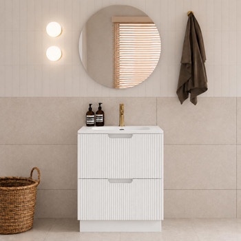 Ida White Floor Vanity 600mm 