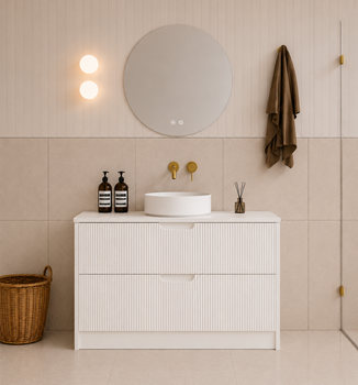 Ida White Floor Mount Vanity 900mm