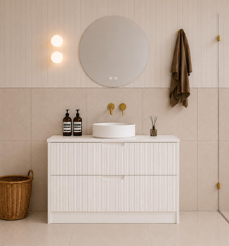 Ida White Floor Mount Vanity 900mm 