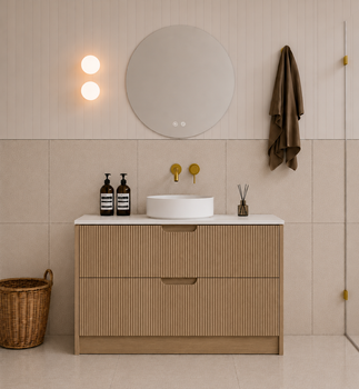 Ida Oak Floor Mount Vanity 900mm
