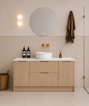 Ida Oak Floor Mount Vanity 1200mm