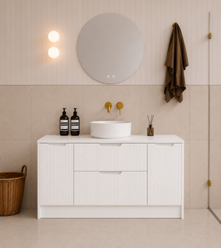 Ida White Floor Mount Vanity 1200mm