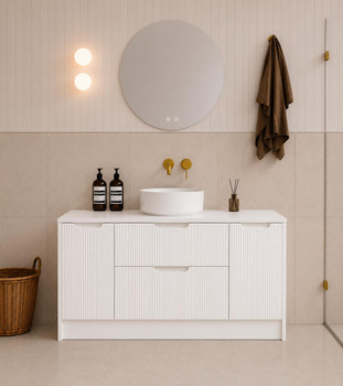 Ida White Floor Mount Vanity 1200mm 