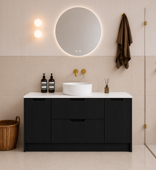 Ida Black Floor Mount Vanity 1200mm