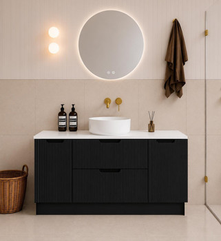 Ida Black Floor Mount Vanity 1200mm 