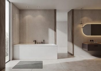 Frameless Curved Bath Screen Reversible 700 x 1400mm 