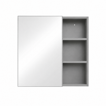 Mirror Cabinet with Open Shelf 600mm Grey