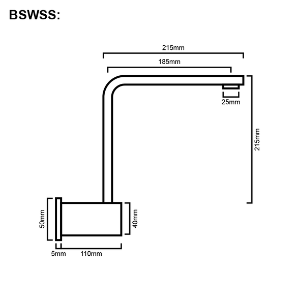 Square - Chrome Wall Sink Tap Set
