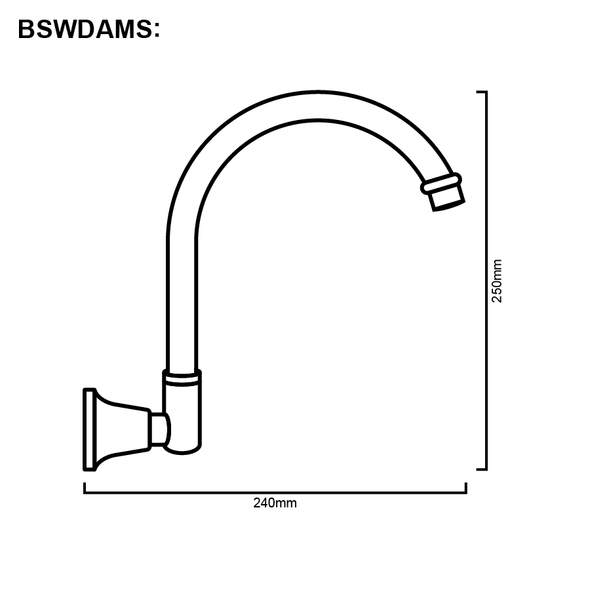 Apollo/Marina/Damion - Chrome Wall Sink Spout