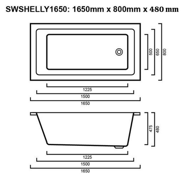Gilly White Inset Bath 1380mm The Sink Warehouse