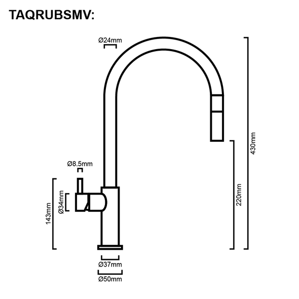 Ruby - Chrome Pullout Sink Mixer