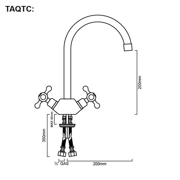 Aquila - Gooseneck Twinner Sink Mixer Aquila - Gooseneck Twinner Sink Mixer
