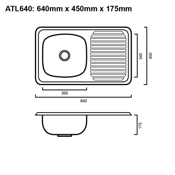 Atlantic 640 - Inset Bar Sink