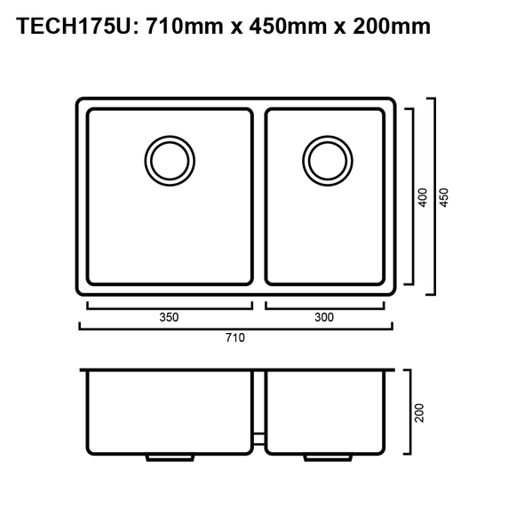 Tech 175U - Stainless Steel Undermount Sink