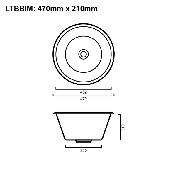 Belle - Mini Laundry Bowl Trough 22L
