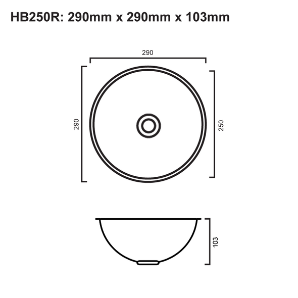 HB250R - Round Stainless Steel Hand Basin