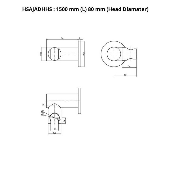 Jade - Black Hand Shower Holder Set