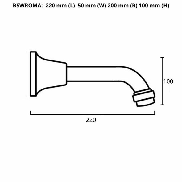 Roma - Chrome Bath Spout