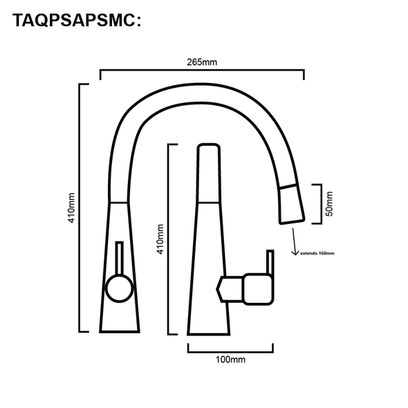 Sapphire - Brushed Nickel Pullout Sink Mixer