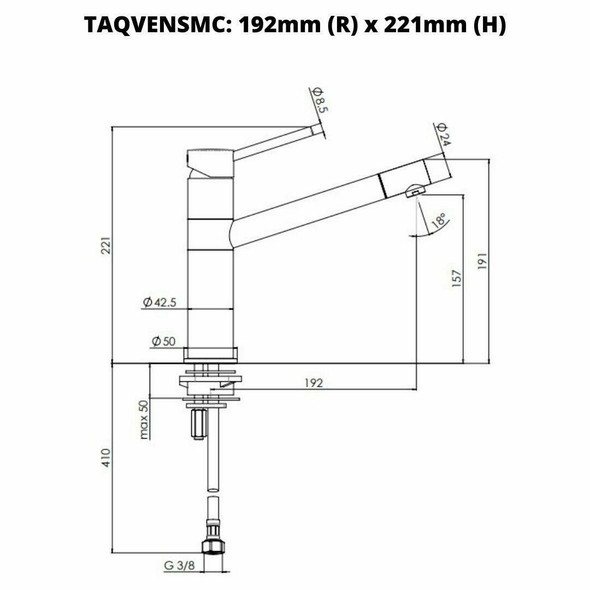 Venus - Chrome Sink Mixer