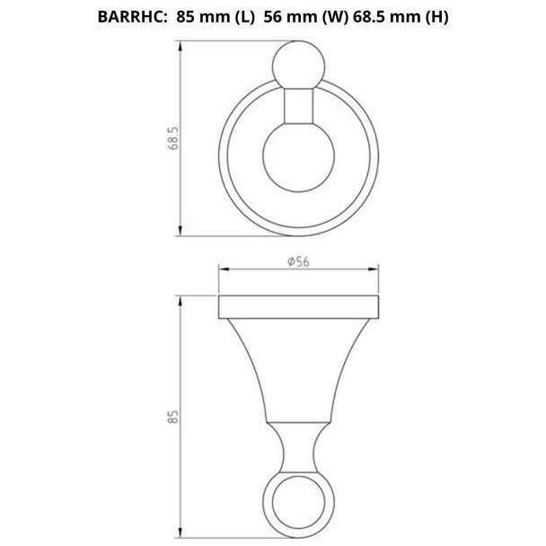 Roma - Chrome Robe Hook