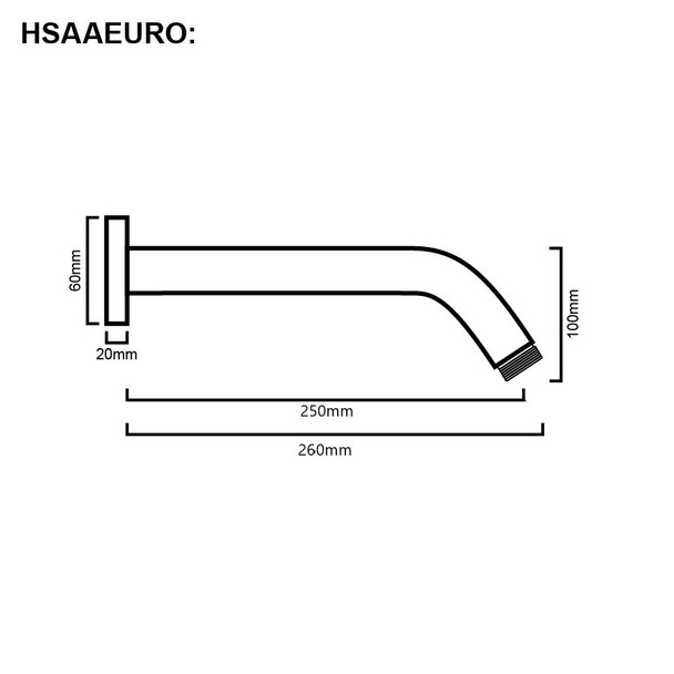 Euro - Chrome Shower Arm 