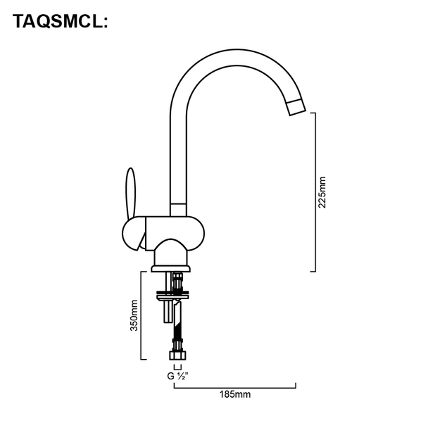 Aquila Lever - Chrome Gooseneck Sink Mixer