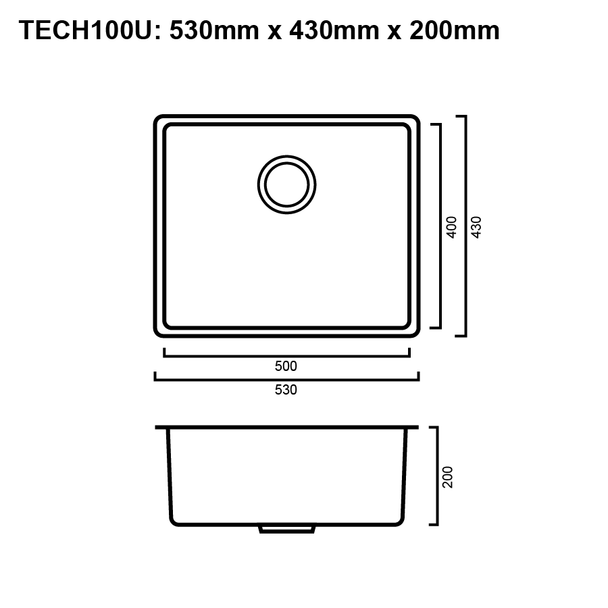 Tech 100U - Stainless Steel Undermount Sink