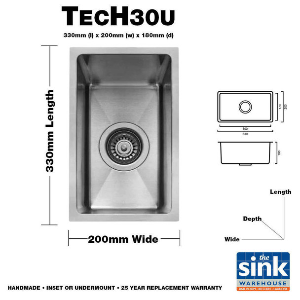 Tech 30U - Stainless Steel Undermount Sink