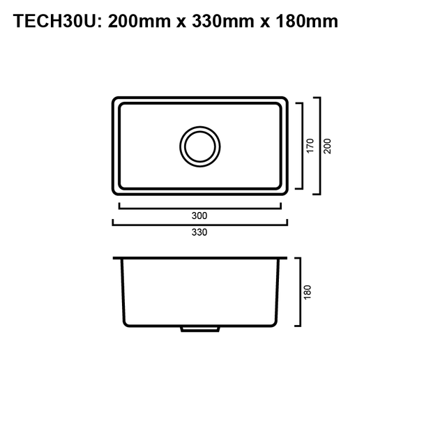 Tech 30U - Stainless Steel Undermount Sink