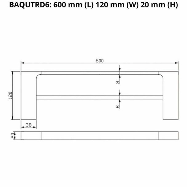 Que - Chrome Double Towel Rail 600mm