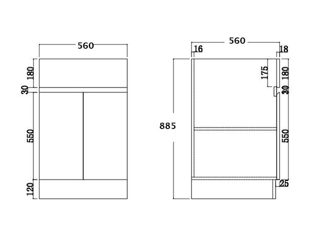 Boutique - Laundry Trough & Cabinet 36 Litre 