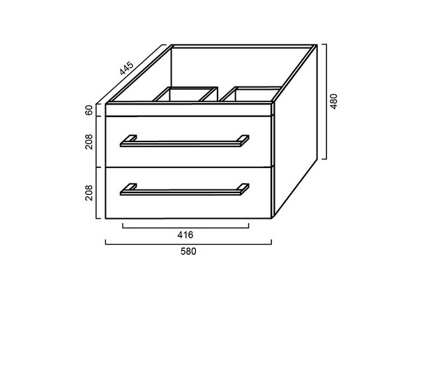 Indi - Wall Hung Vanity & Top 600mm 