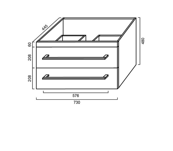 Indi - Wall Hung Vanity & Top 750mm 