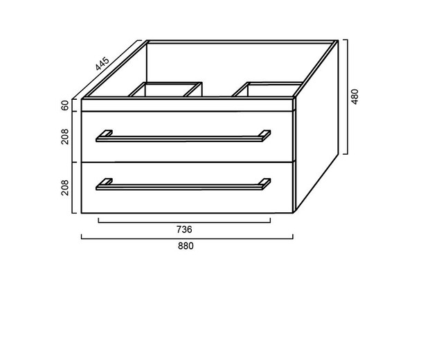 Indi - Wall Hung Vanity & Top 900mm 