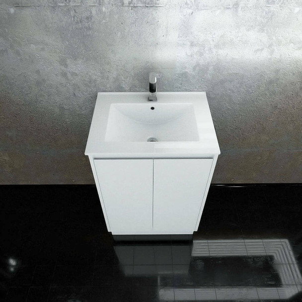 Olivia - Floor Mounted Vanity & Polymarble Top 600mm