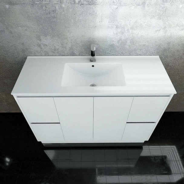 Olivia - Floor Mounted Vanity & Polymarble Top 1200mm