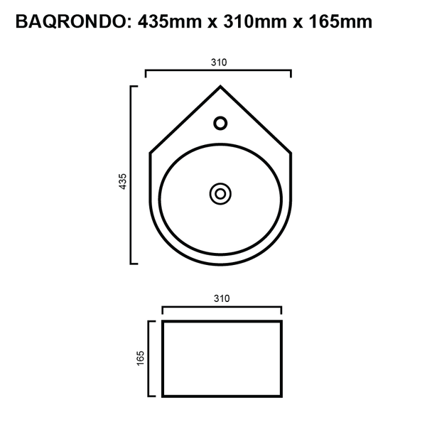 Rondo - White Wall Hung Basin