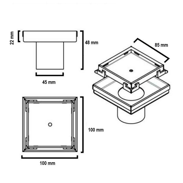 Tile Insert Grate 100mm x 50mm