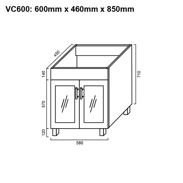 Cube - Vanity Only 600mm