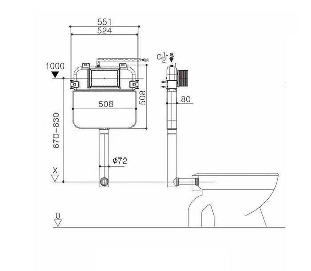 Concealed In-Wall Cistern