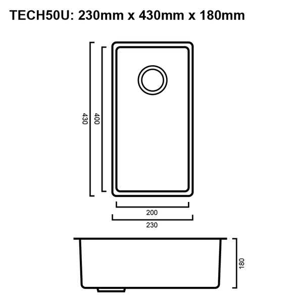 Tech 50U - Stainless Steel Undermount Sink