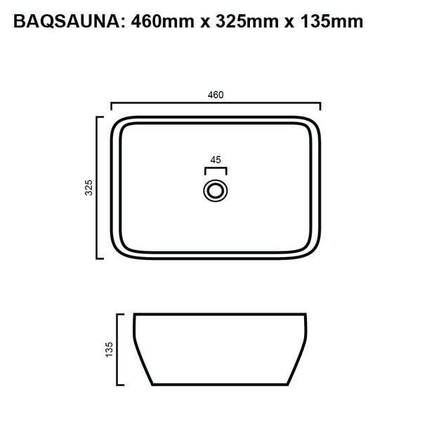 Sauna - Matte Black and White Above Counter Basin