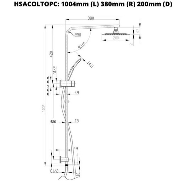 Topaz - Chrome Shower Column Combo Set 